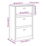 VidaXL Étagère à chaussures BODO blanc 80x35x118 cm