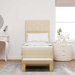 vidaXL Lit à ressorts avec matelas Crème 80 x 200 cm tissu