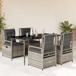 vidaXL Ensemble à manger de jardin 5 Pièces coussins gris résine tressée