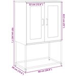 vidaXL Buffet haut blanc 68x39x107 cm acier