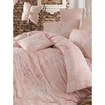 Parure de lit - housse de couette 220 x 240 + 2 taies d'oreiller 60 x 60 coton renforcé - Rose