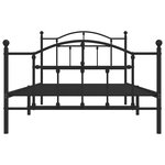 vidaXL Cadre de lit métal sans matelas et pied de lit noir 100x200 cm