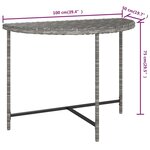vidaXL Table de jardin Gris 100x50x75 cm Résine tressée