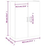 vidaXL Armoire murale sonoma gris 69 5x34x90 cm