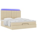 VidaXL Cadre de lit ottoman avec matelas crème 160x200 cm tissu