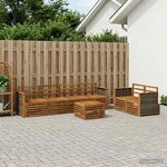 vidaXL Ensemble de canapés d'extérieur 7 Pièces Naturel