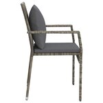 vidaXL Chaises de jardin avec coussins lot de 4 Résine tressée Gris