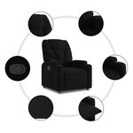 vidaXL Fauteuil inclinable noir tissu