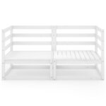 vidaXL Canapé à 2 places de jardin Blanc Bois de pin solide