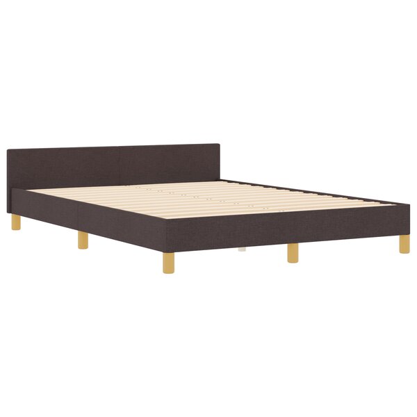 Cadre de lit vidaXL Marron foncé 140x190 cm Tissu
