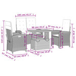vidaXL Ensemble à manger de jardin coussins 4 Pièces beige résine tressée
