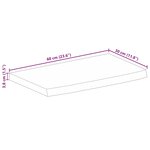 vidaXL Dessus de table 60x30x3 8 cm bord vif bois massif manguier brut