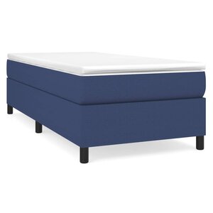 vidaXL Sommier à lattes de lit avec matelas Bleu 90x190 cm Tissu