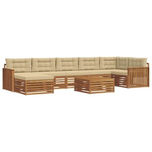 vidaXL Ensemble de canapés d'extérieur 8 pc Naturel et Beige