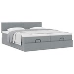 VidaXL Cadre de lit ottoman et matelas gris clair 160x200cm tissu