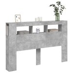 vidaXL Tête de lit à LED gris béton 160x18 5x103 5cm bois d'ingénierie