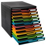 Module De Classement Modulo Black Office 10 Tiroirs Fermés - Noir/arlequin - Exacompta