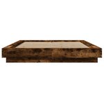 vidaXL Cadre de lit chêne fumé 140x200 cm bois d'ingénierie