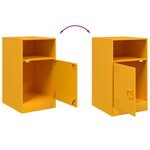 vidaXL Table de chevet jaune moutarde 34 5x39x62 cm acier