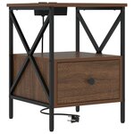 vidaXL Cabinet de chevet avec tiroir Chêne marron 41.5 x 40.5 x 55 cm