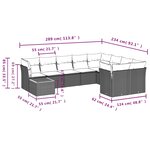 vidaXL Salon de jardin avec coussins 10 Pièces beige résine tressée