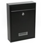 Boîte aux lettres murale verrouillable noire pour courrier 215 x 90 x 320 mm