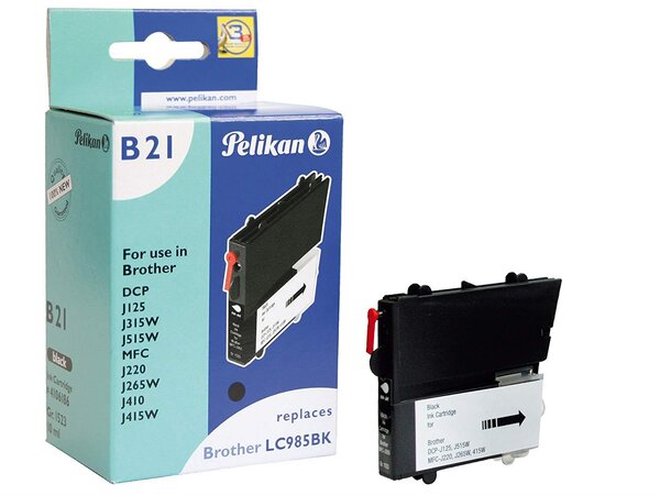 B21 cartouche jet d'encre compatible avec oem lc985bk noir pelikan printing