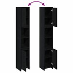 vidaXL Cabinet de Salle de Bain Chêne noir 30 x 30 x 183 5 cm
