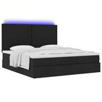 VidaXL Cadre de lit ottoman avec matelas noir 180x200 cm tissu
