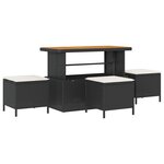 vidaXL Ensemble de canapé de jardin de 10 pièces avec coussins en poly rotin noir et acacia