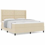 vidaXL Lit à ressorts avec matelas Crème 180 x 200 cm tissu