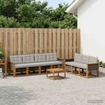 vidaXL Ensemble de canapés d'extérieur 8 Pièces Naturel et gris clair