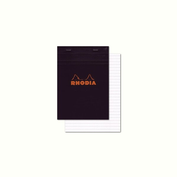 Bloc BLACK N°12 8,5x12cm 80F agrafées 80g ligné RHODIA