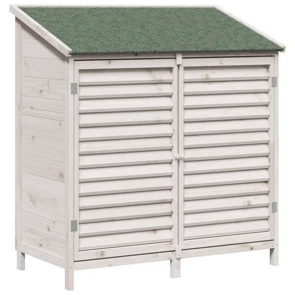 vidaXL Abri de jardin Blanc 106 x 56 x 113 5 cm Bois de Sapin Massif
