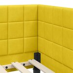 vidaXL Cadre de lit d'angle Jaune 100 cm x 200 cm tissu