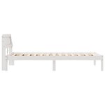 vidaXL Lit avec tête de lit et LED - Blanc 100x200 cm  Bois de Pin Massif