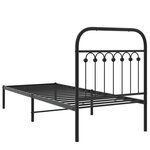 vidaXL Cadre de lit métal sans matelas avec tête de lit noir 75x190 cm