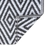 vidaXL Tapis d'extérieur ARAKIL Blanc et noir 120x180 cm PP