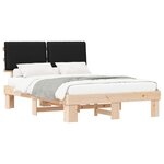 vidaXL Cadre de lit avec tête de lit rembourrée Noir 140 x 190 cm