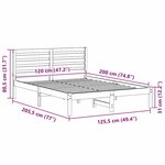 vidaXL Cadre de lit Blanc 120 x 200 cm Bois massif en pin