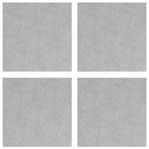 vidaXL Nez de marche Carré 4 Pièces Argenté 40 x 40 cm Aluminium