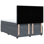 vidaXL Sommier à lattes de lit et matelas Gris foncé 160x200cm Velours