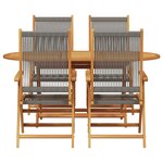 vidaXL Ensemble de Salle à Manger de Jardin de 5 Pièces en Gris avec Bois d'Acacia Massif et Poly Rattan