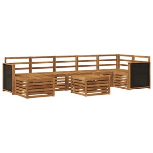 vidaXL Ensemble de canapés d'extérieur 7 Pièces Naturel