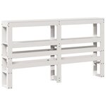 vidaXL Tête de lit avec étagères blanc 135 cm bois massif de pin