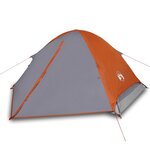 vidaXL Tente de camping à dôme 4 personnes gris et orange imperméable