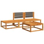 vidaXL Ensemble de canapés de jardin 4 pièces avec coussins en bois d'acacia et corde