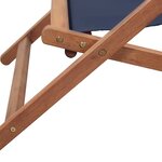 vidaXL Chaise pliable de plage Tissu et cadre en bois Bleu