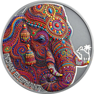 Monnaie INDIAN ELEPHANT Patterns of the World 2 Oz Argent 2000 Francs Cameroon 2026