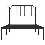 vidaXL Cadre de lit métal avec tête de lit noir 100x200 cm